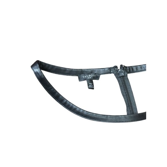 Talbots Womens Dress Size 16W Faux Leather A Line Brown Animal Print Leopard - Picture 8 of 9